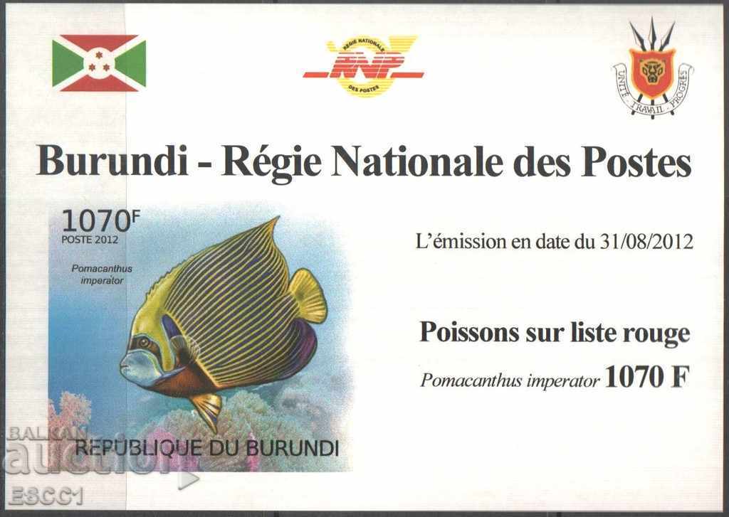 Pure blocks unperforated Marine Fauna Pisces 2012 Burundi - 5