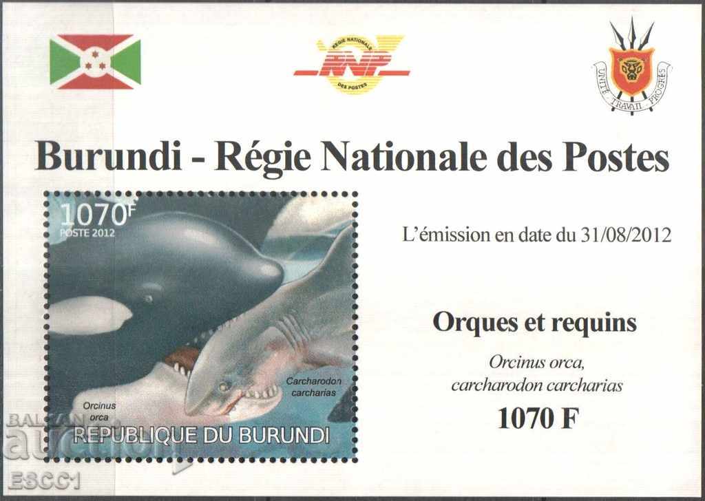 Чист  блок Морска Фауна Делфин 2012 от  Бурунди