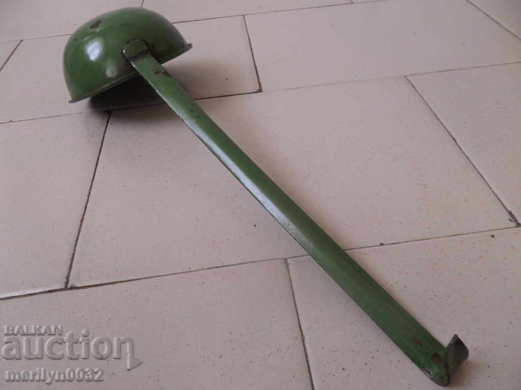 Auction Old enameled ladle, spoon with enamel, wounded sod, Bulgaria Auction Old enameled ladle, spoon with enamel, wounded sod, Bulgaria
