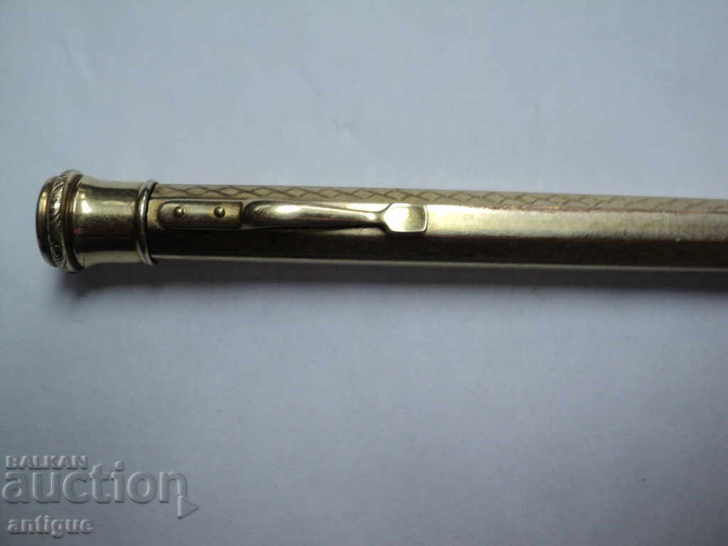 Auction Old gilded pencil 19-20th century. Auction Old gilded pencil 19-20th century.