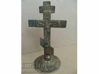 Renaissance bronze desktop cross, crucifixion