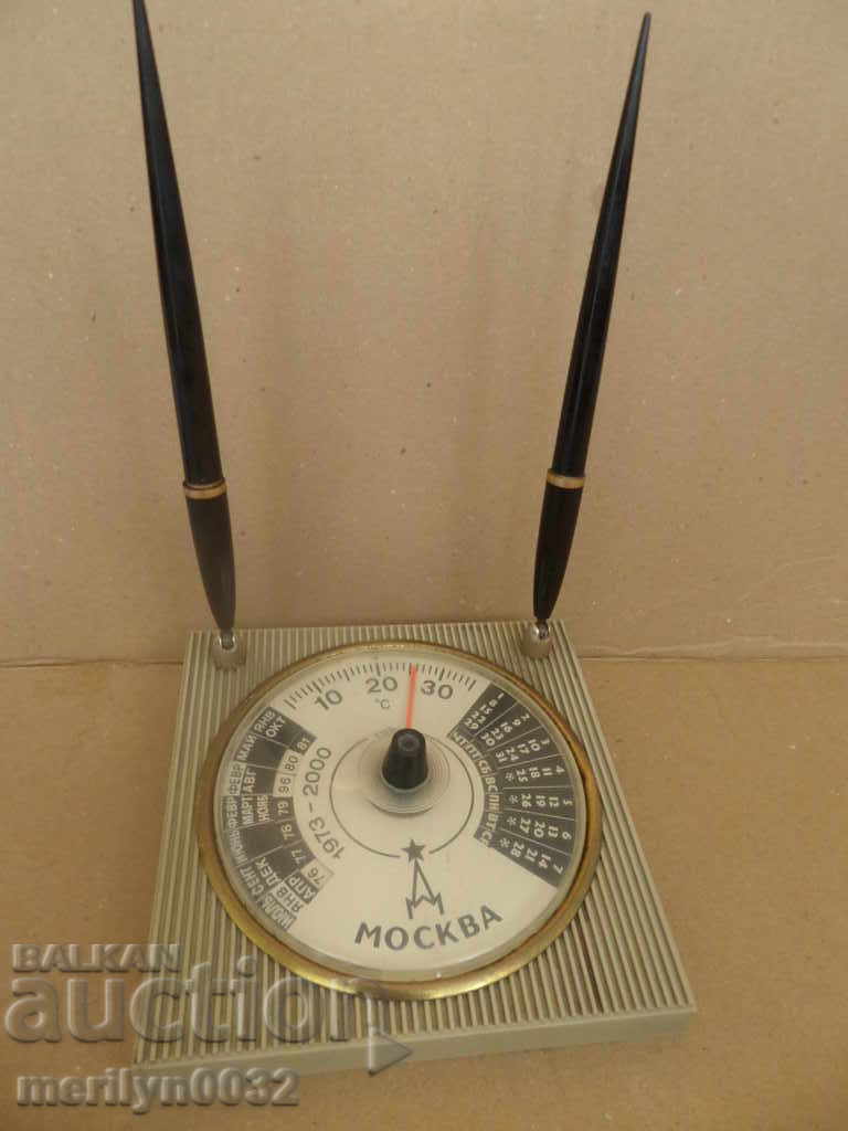 Σοβιετικό ημερολόγιο θερμόμετρο μάνδρες στυλό ΕΣΣΔ Μόσχα