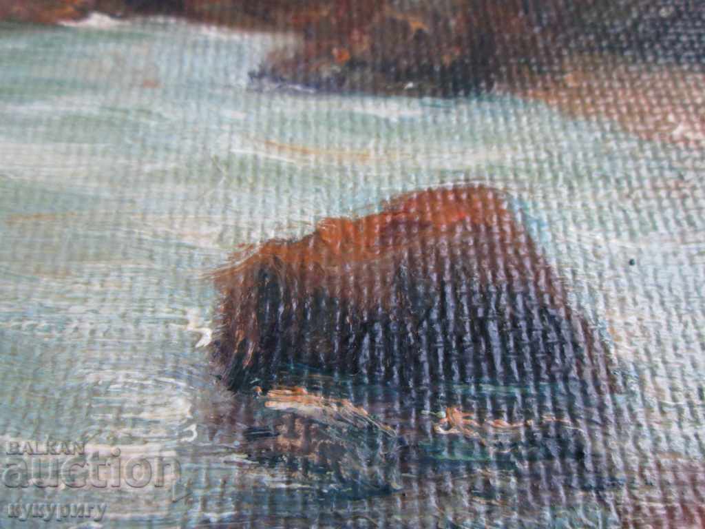 Old picture landscape "Sea bay" oil phaser unsigned with price 30.00 BGN | € 15.34