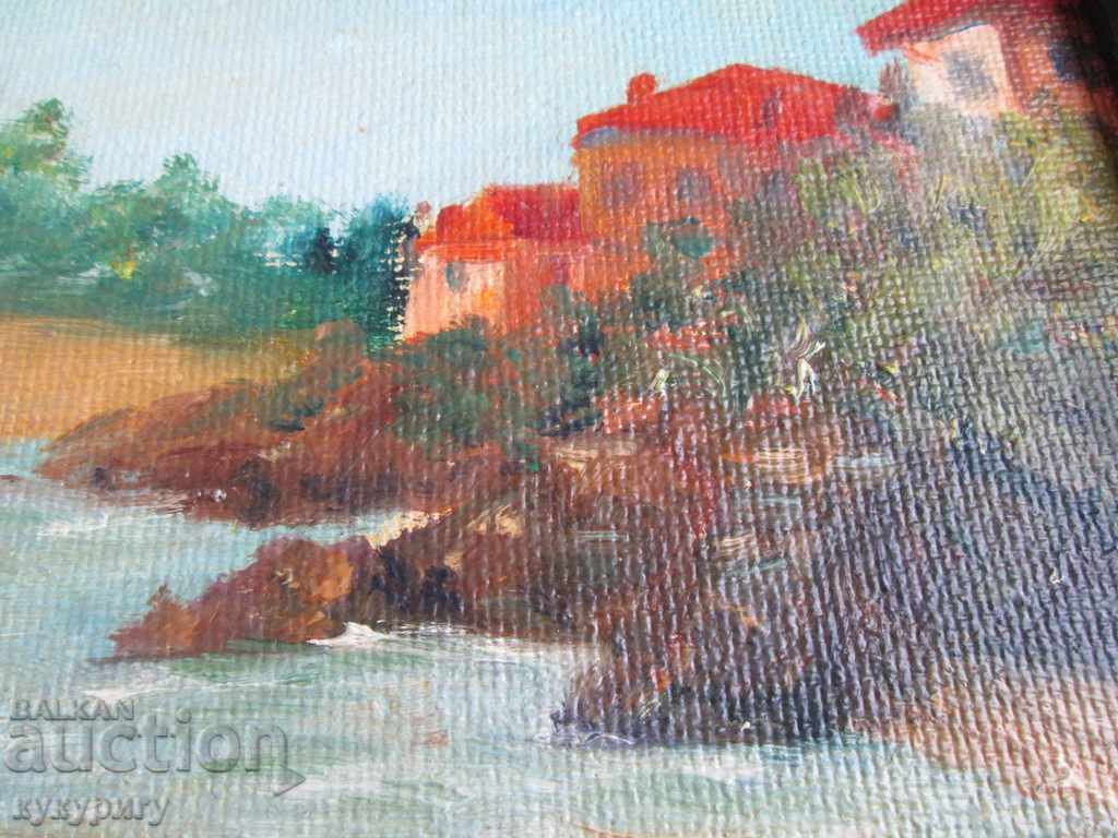 Auction  Old picture landscape "Sea bay" oil phaser unsigned