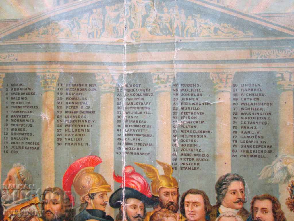 Delivery of Ancient lithography 19c. Famous People from the World Delivery of Ancient lithography 19c. Famous People from the World