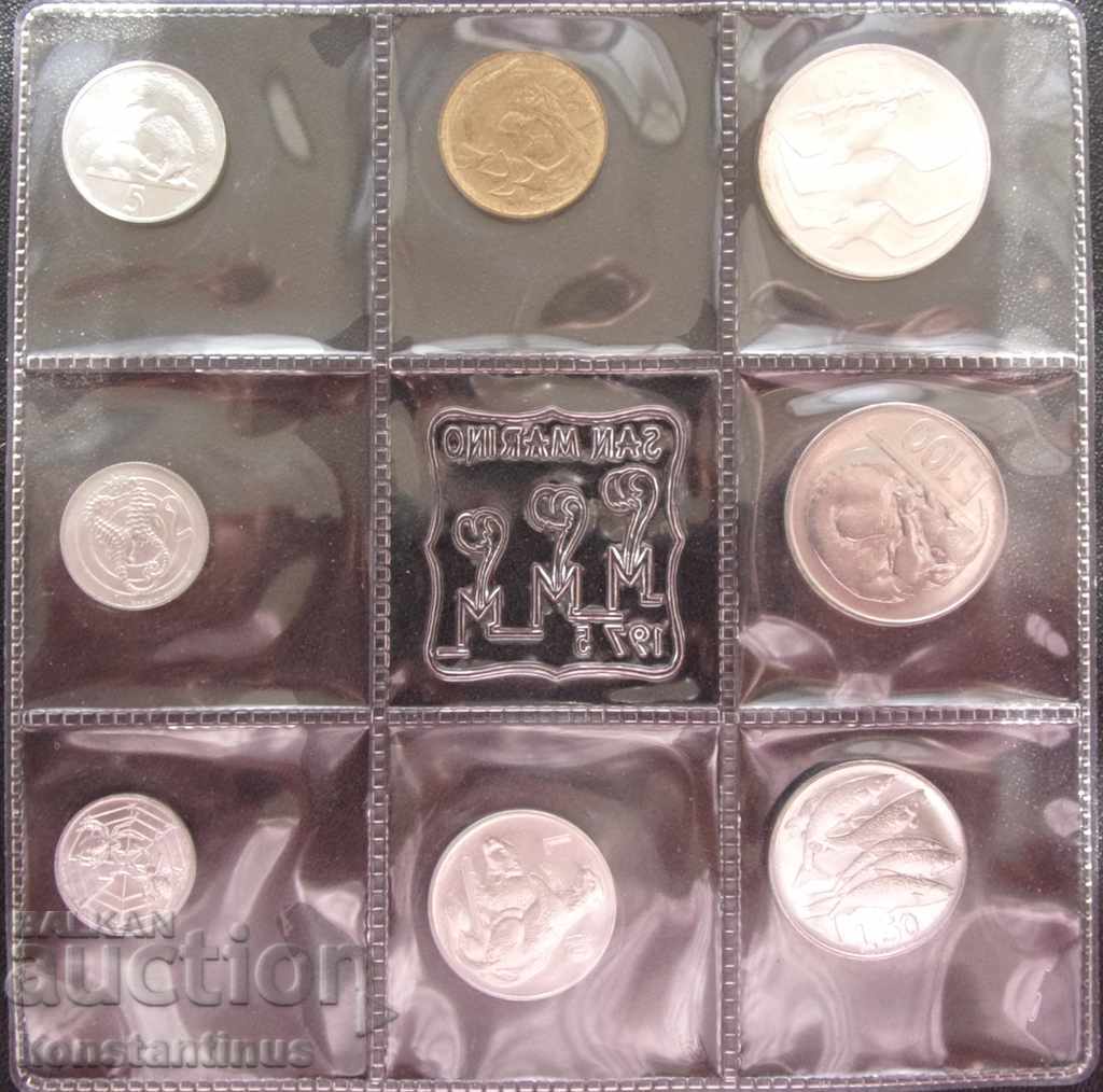 Livrarea San Marino Argintiu Lot 1975 UNC Rare Livrarea San Marino Argintiu Lot 1975 UNC Rare