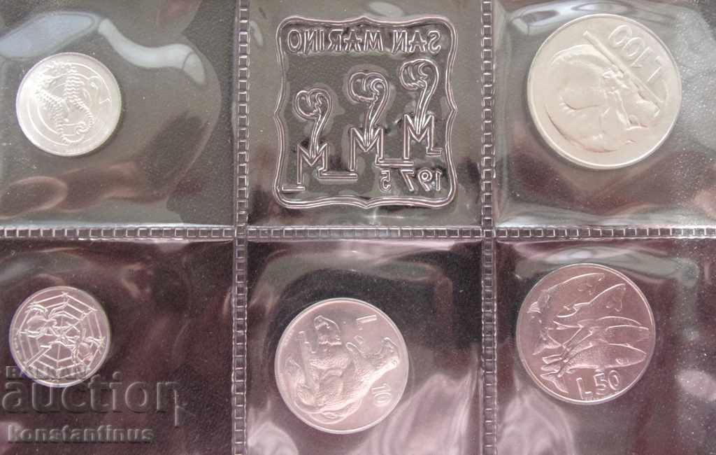 San Marino Argintiu Lot 1975 UNC Rare - 6 San Marino Argintiu Lot 1975 UNC Rare - 6