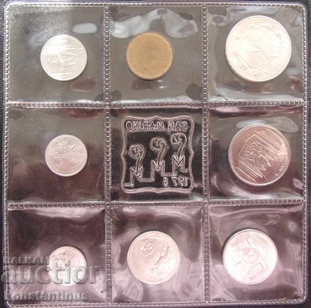 Livrarea San Marino Argint Lot 1976 UNC Rar Livrarea San Marino Argint Lot 1976 UNC Rar