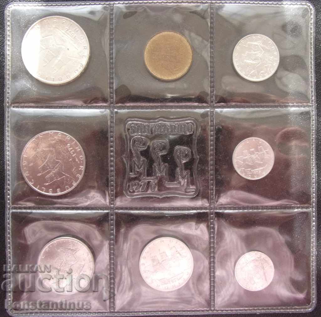 San Marino Argint Lot 1976 UNC Rar - 7 San Marino Argint Lot 1976 UNC Rar - 7