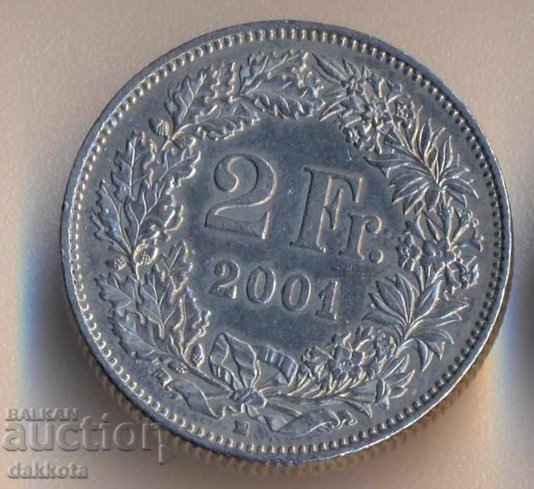 Elveția 2 franci în 2001