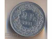 Швейцария 2 франка 2001 година
