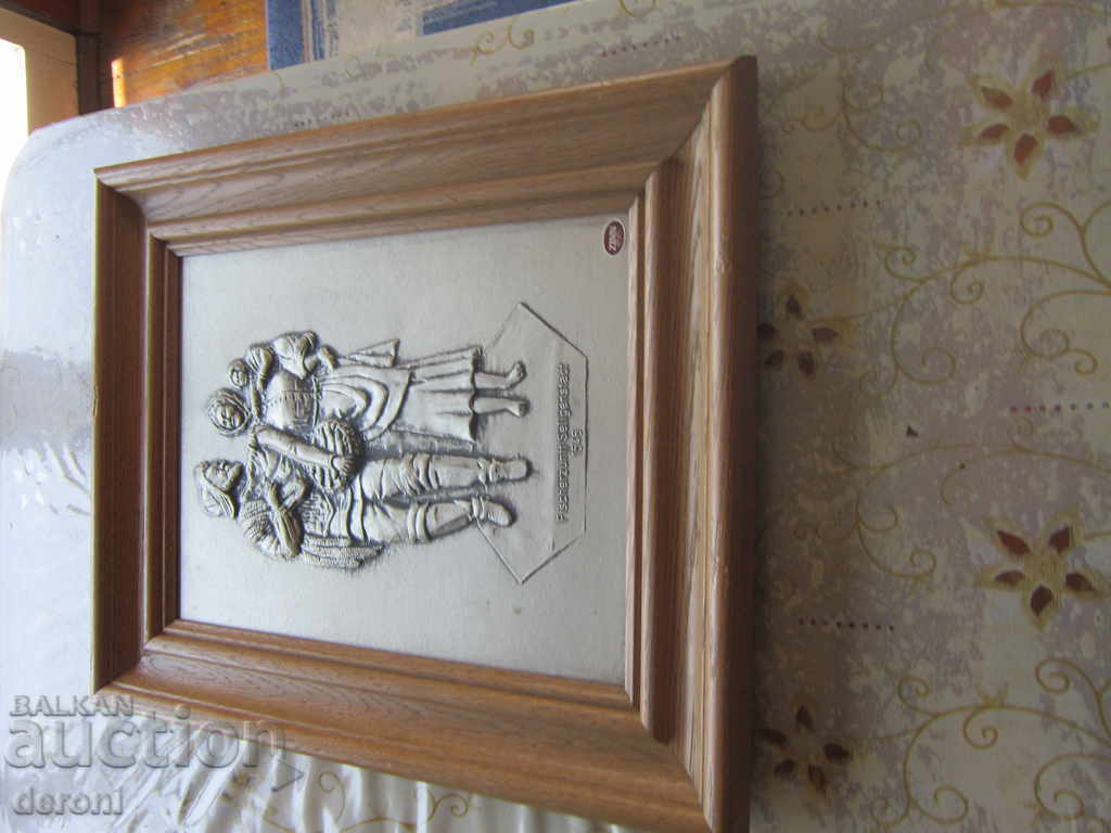 Уникална немска калаена картина рибари картина от калай - 5 Уникална немска калаена картина рибари картина от калай - 5