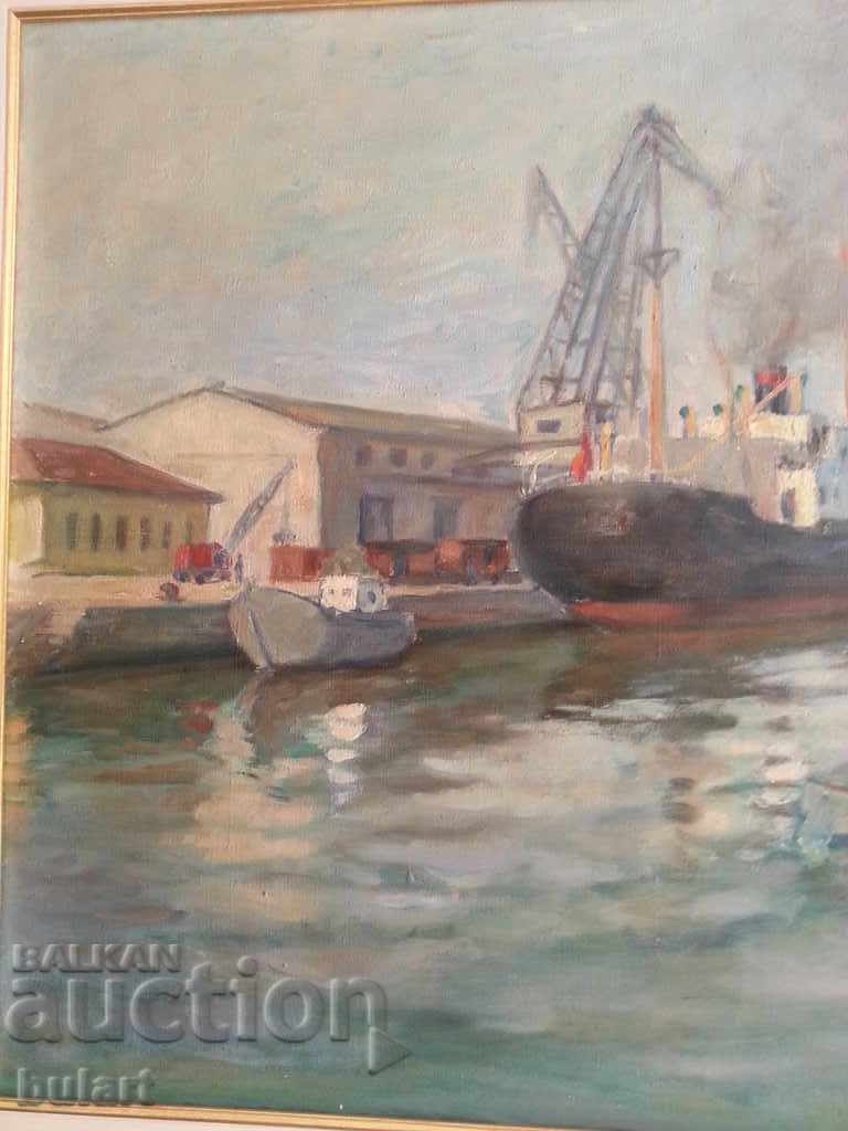 Picture "Port" Stoyan Kiriazov. Butter. Identification with price 5500.00 BGN | € 2812.11 Picture "Port" Stoyan Kiriazov. Butter. Identification with price 5500.00 BGN | € 2812.11