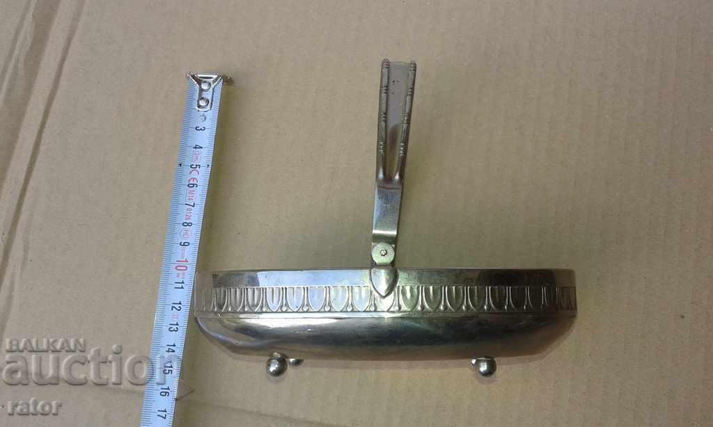 An old metallic, bronze basket for nuts, candy - 6