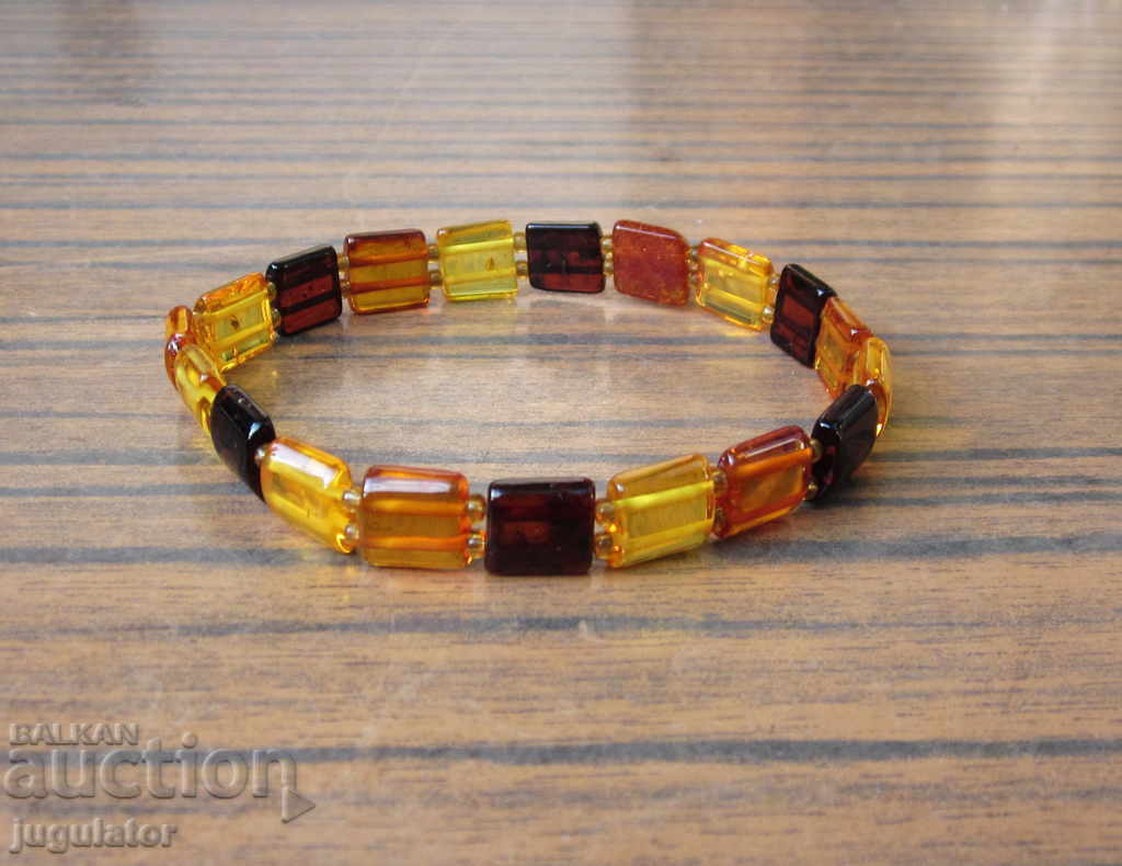 Ladies bracelet jewelery from natural colorful amber
