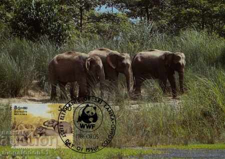 Livrarea WWF Script Card Maxim Sri Lanka Elephants 1986 Livrarea WWF Script Card Maxim Sri Lanka Elephants 1986