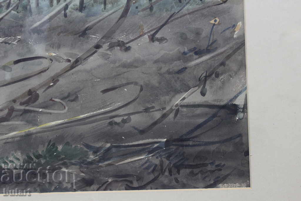 Painting "Combine" Yordan Geshev. Watercolor. Identification with price 6000.00 BGN | € 3067.75 Painting "Combine" Yordan Geshev. Watercolor. Identification with price 6000.00 BGN | € 3067.75