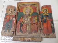 Стар триптих, домашна икона, религия, кандило, кръст