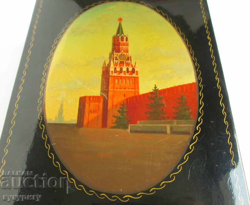Old Russian jewelry box black lacquer hand-painted Kremlin with price 50.00 BGN | € 25.56 Old Russian jewelry box black lacquer hand-painted Kremlin with price 50.00 BGN | € 25.56