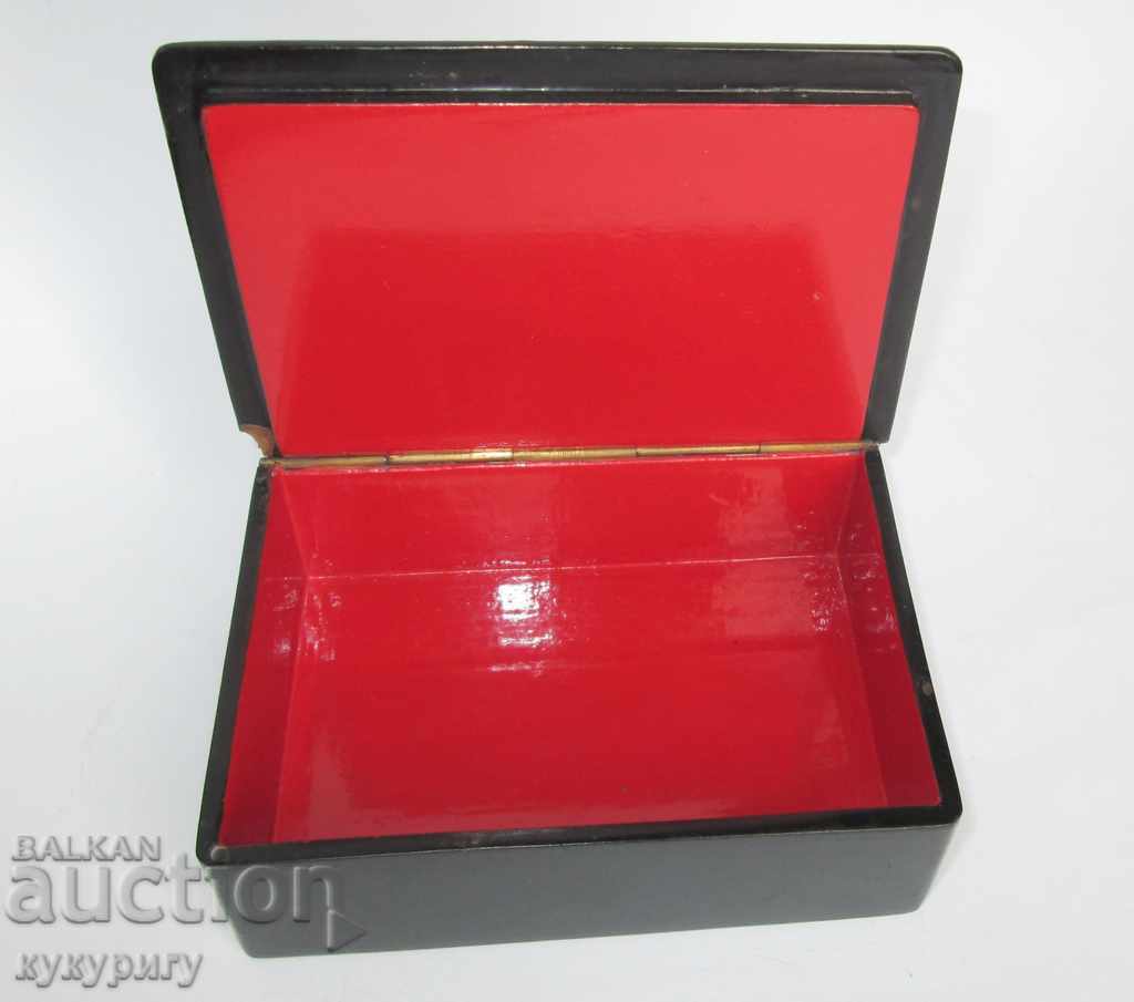 Old Russian jewelry box black lacquer hand-painted Kremlin - 5 Old Russian jewelry box black lacquer hand-painted Kremlin - 5