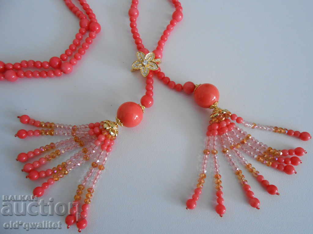 Exclusive necklace pink-orange Coral with Ag925 regulator with price 99.00 BGN | € 50.62
