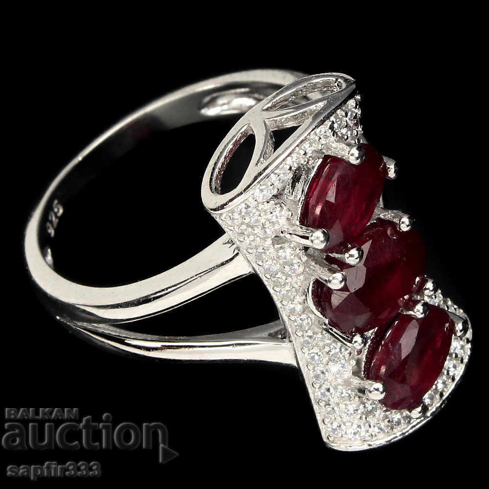 Licitație INEL DESIGNER BOUTIQUE CU RUBINE NATURALE ȘI ZIRCONIE