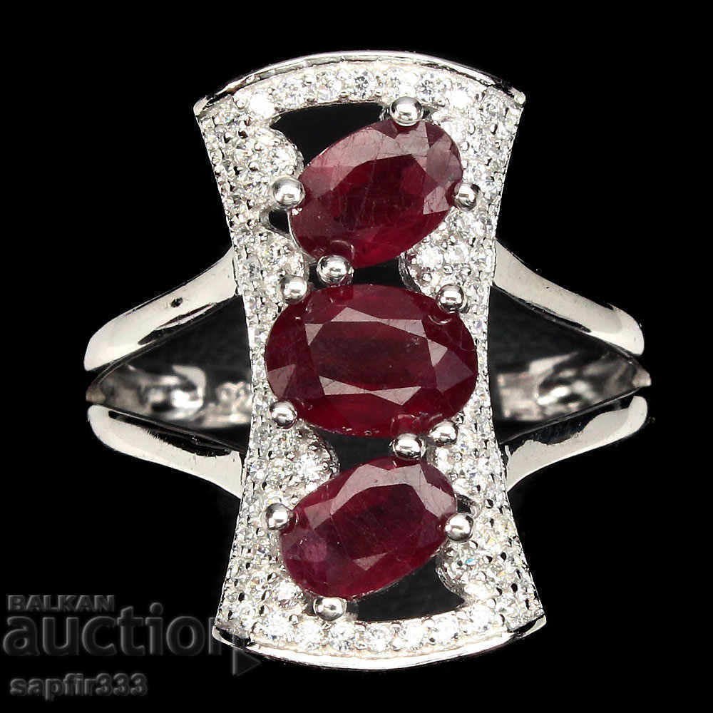 DESIGNER BOUTIQUE RING WITH NATURAL RUBIES AND ZIRCONIA