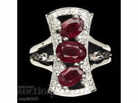 DESIGNER BOUTIQUE RING WITH NATURAL RUBIES AND ZIRCONIA
