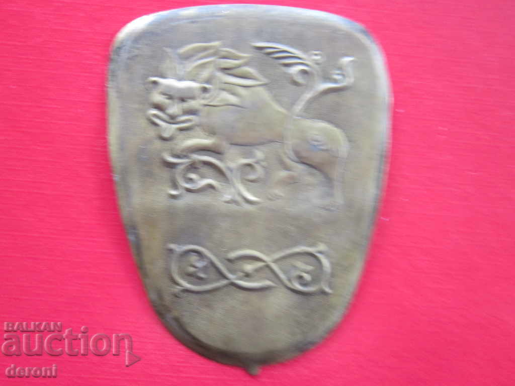 Стара бронзова табела емблема лъв лъвче - 5 Стара бронзова табела емблема лъв лъвче - 5