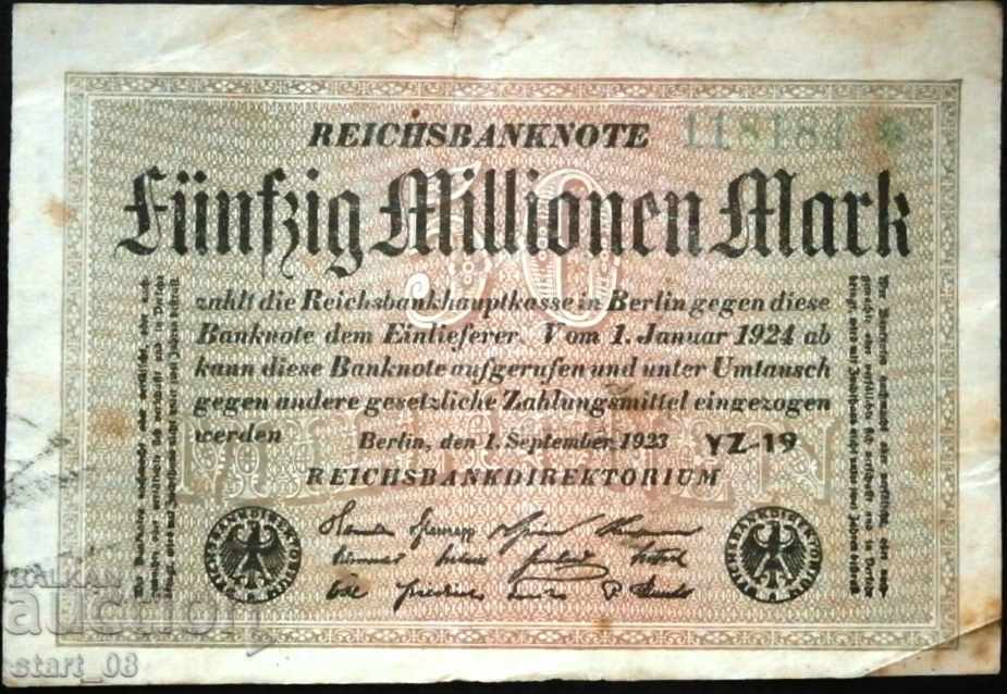 50 de milioane de mărci 1923 - Germania
