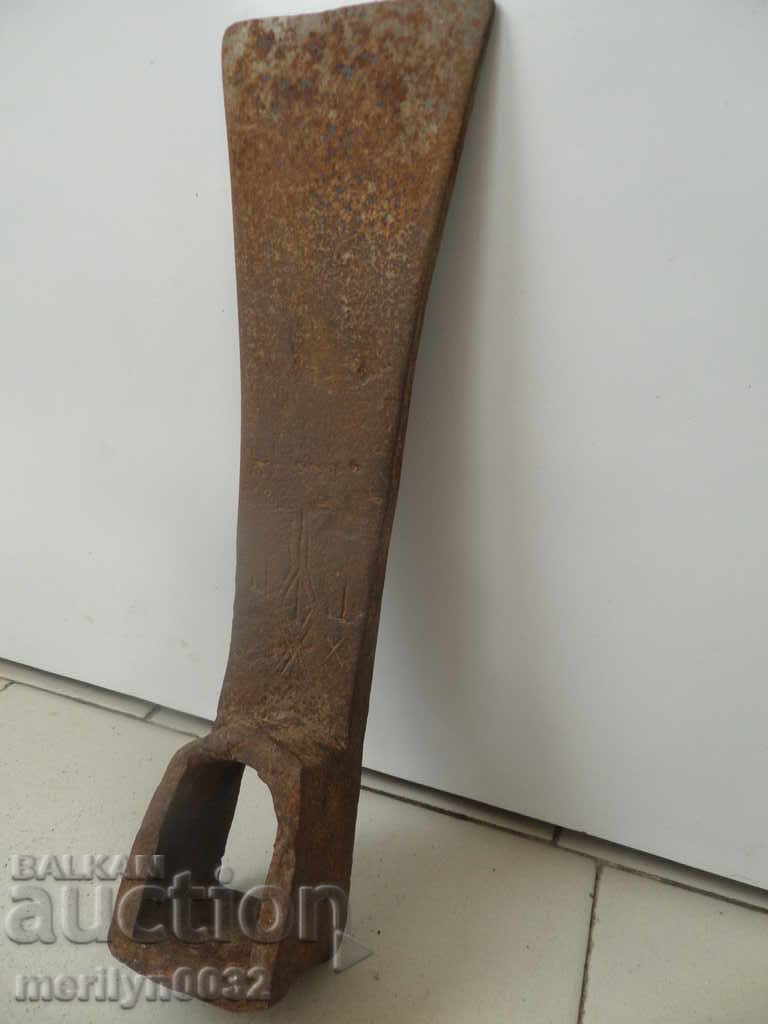 Old forged turntable, wrought iron, picking, tool, top - 7