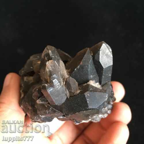 natural black smoky quartz druza - 5 natural black smoky quartz druza - 5