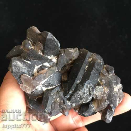 natural black smoky quartz druza - 6 natural black smoky quartz druza - 6