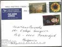 Traveled Envelope with Marks Painting, Sunflower, B Davis 2008 USA