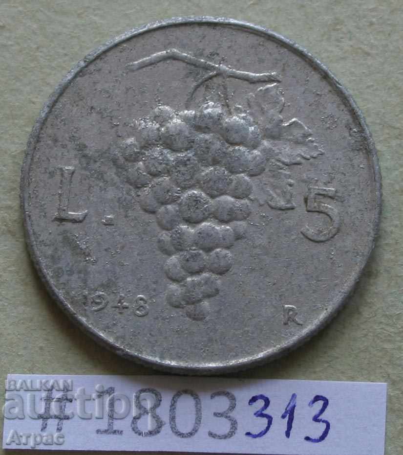 5 λίβρες 1948 Ιταλία