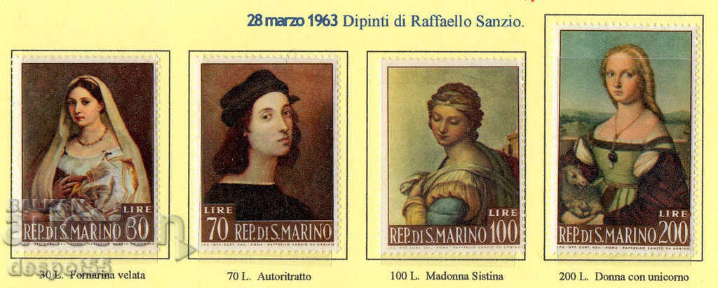 1963. San Marino. Portraits of Raphael.