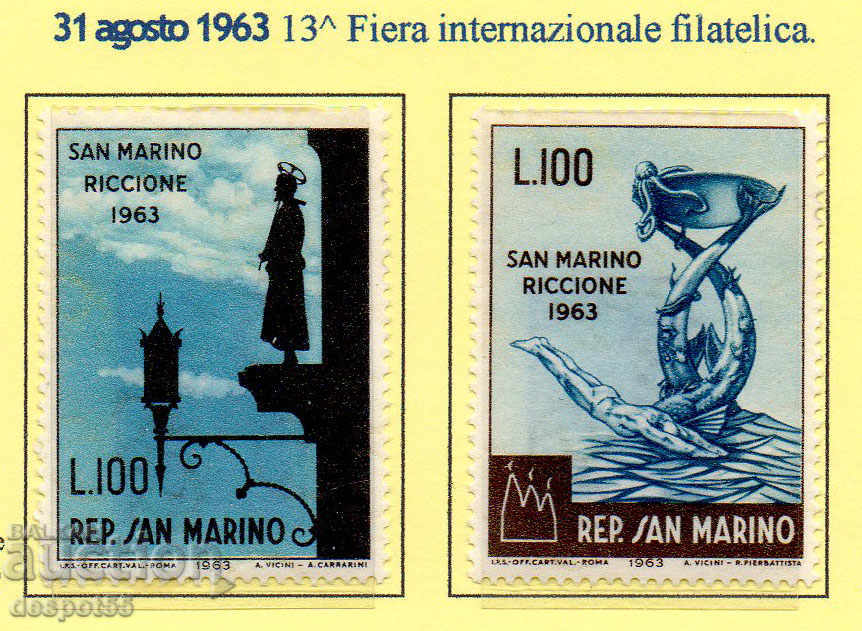 1963. San Marino. 13th International Philatelic Exhibition.