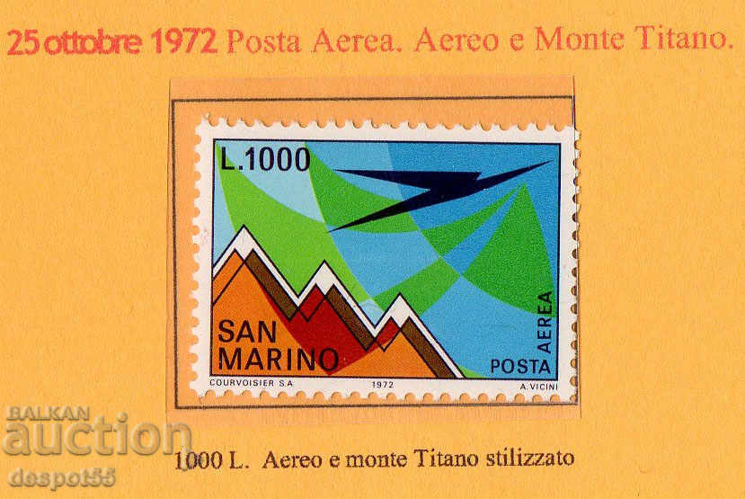 1972. San Marino. Par avion.