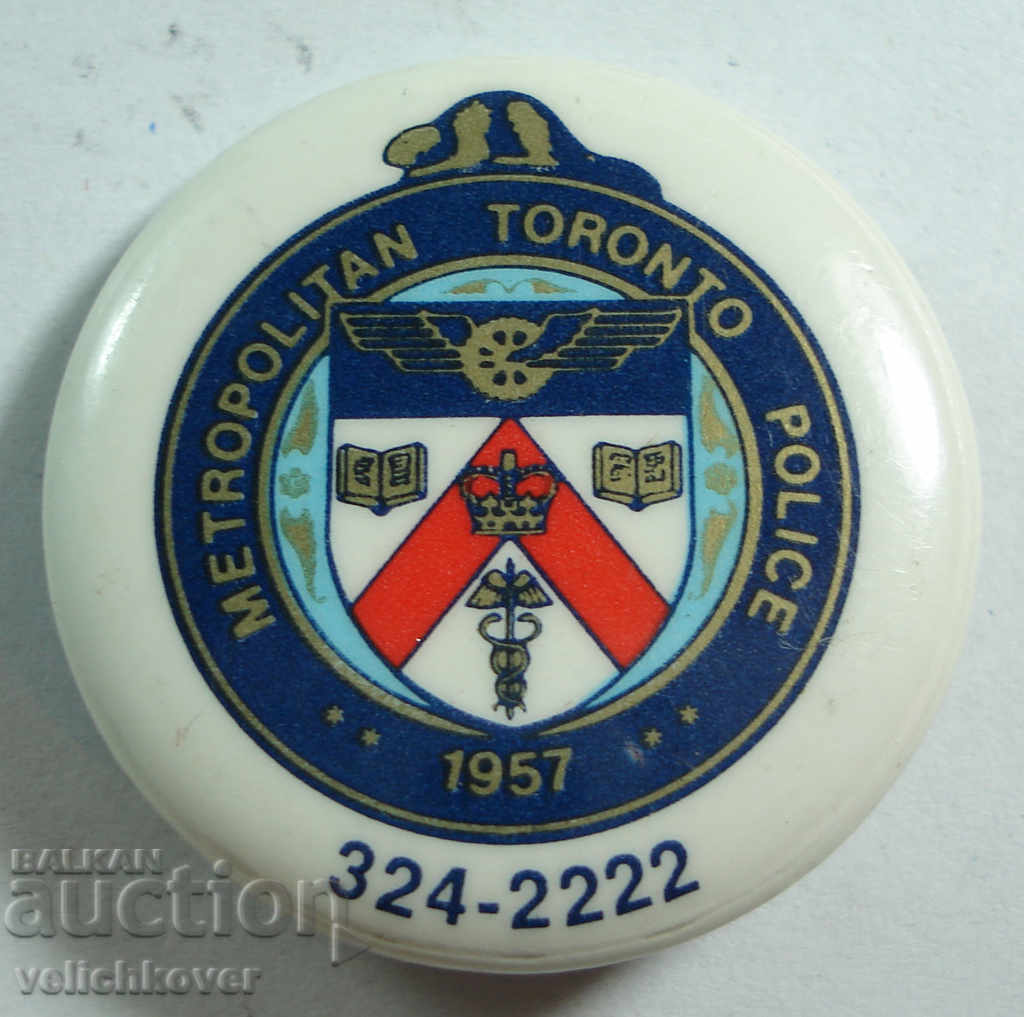 20403 Canada sign Municipal police Toronto enamel