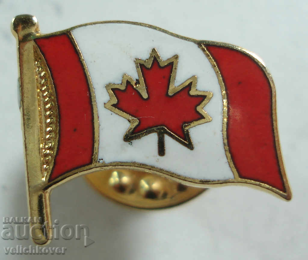 20408 Καναδάς σημαία εθνική σημαία Καναδάς με σμάλτο φύλλων σφενδάμνου