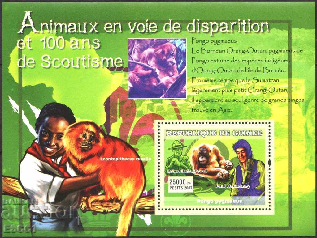 Чист блок  Скаути Фауна  2007 от Гвинея