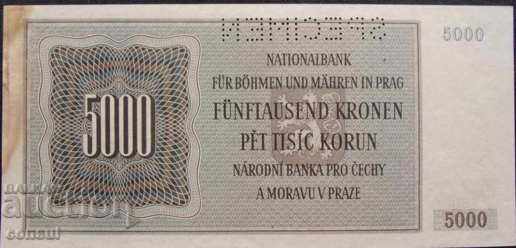Boemia și Moravia 5000 de cronici 1944 Foarte rare cu preț € 76.69 | 149.99 BGN