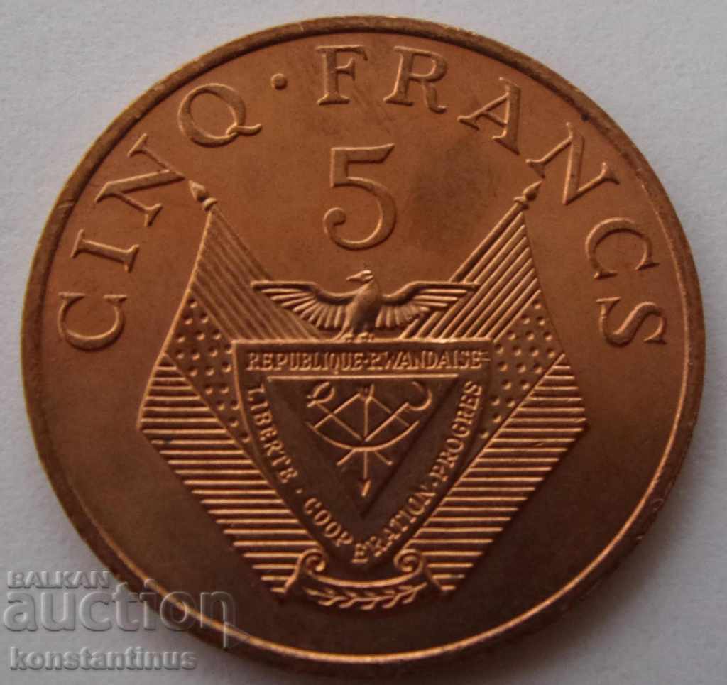 Rwanda 5 Frank 1977 UNC cu preț € 7.67 | 15.00 BGN Rwanda 5 Frank 1977 UNC cu preț € 7.67 | 15.00 BGN