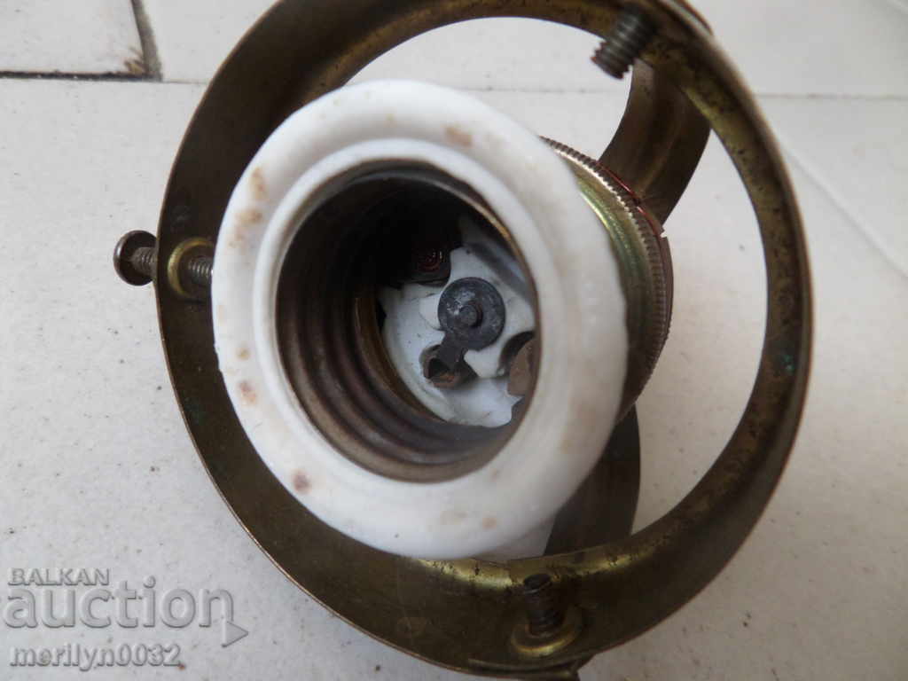 Old socket with holder for lamp shade brass lamp lantern chandelier - 7 Old socket with holder for lamp shade brass lamp lantern chandelier - 7