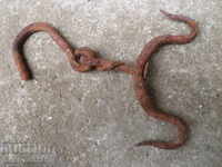 Old forged hook, quail, anchor, hook for diving