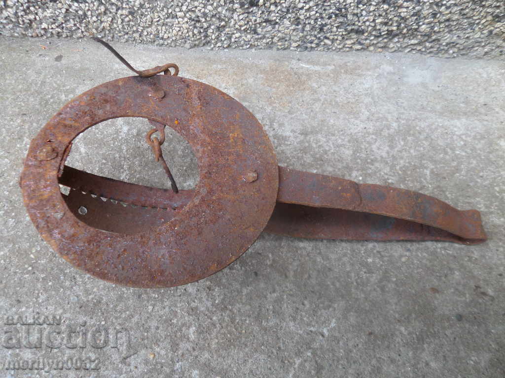 Auction An antique hand forged trap Auction An antique hand forged trap