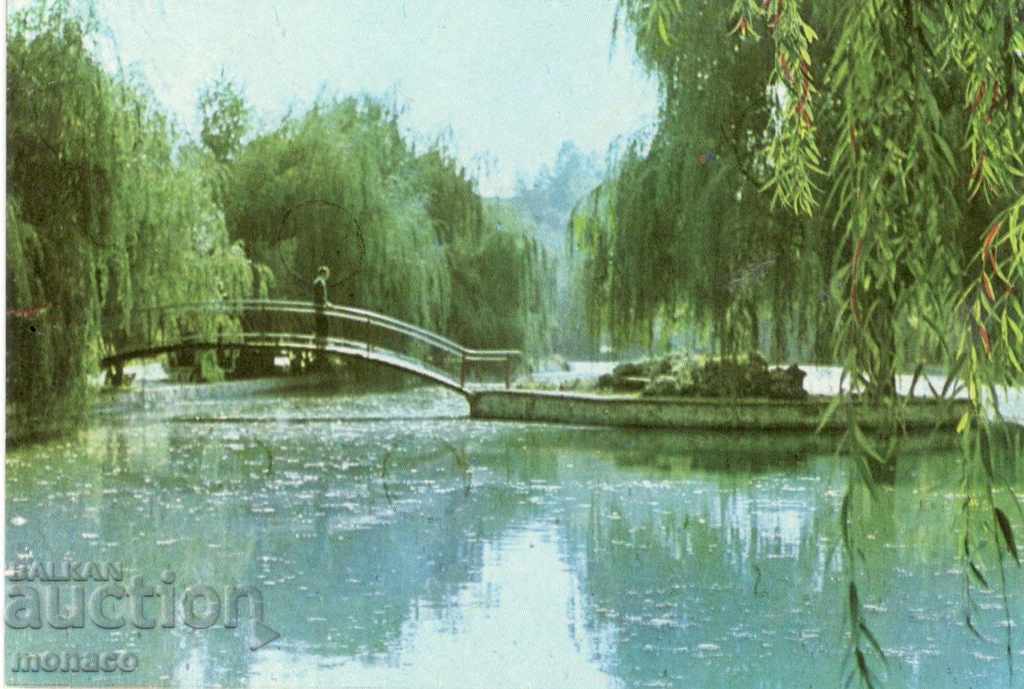 Old card / mini / - Tolbuhin, Lake in the park
