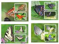 Чисти блокове Фауна Пеперуди 2016 от Тонго