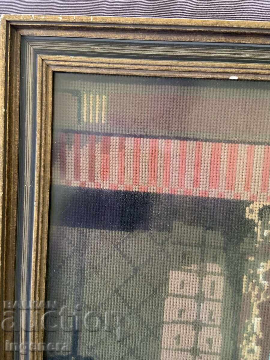 Delivery of Gobelin Embroidered Panel Picture Frame Glass - 54 x 33 cm Delivery of Gobelin Embroidered Panel Picture Frame Glass - 54 x 33 cm