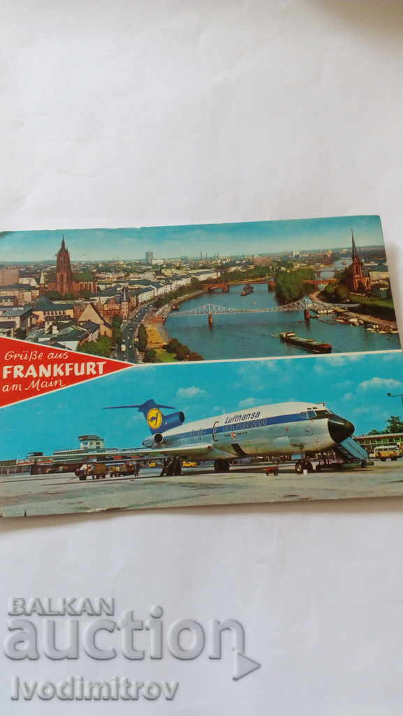 Пощенска картичка Gruse aus Frankfurt am Main 1974